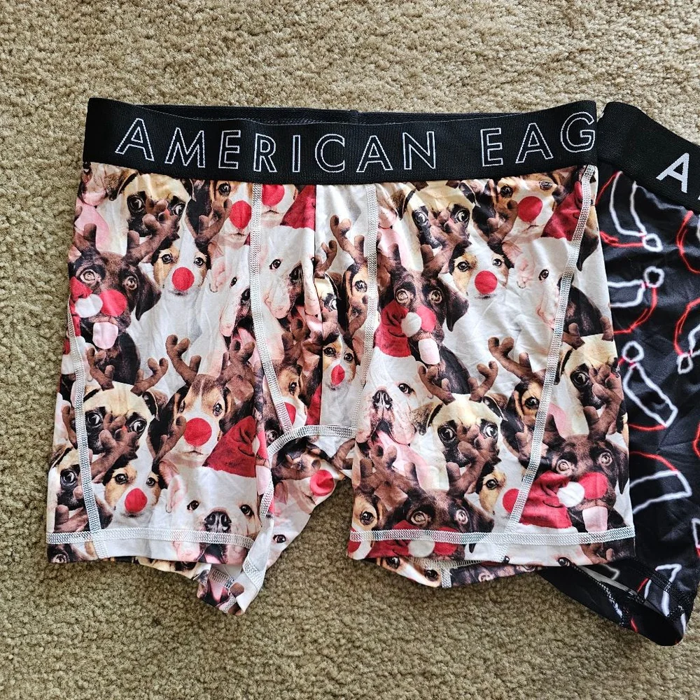 American Eagle Men's Boxer Briefs Medium Christmas